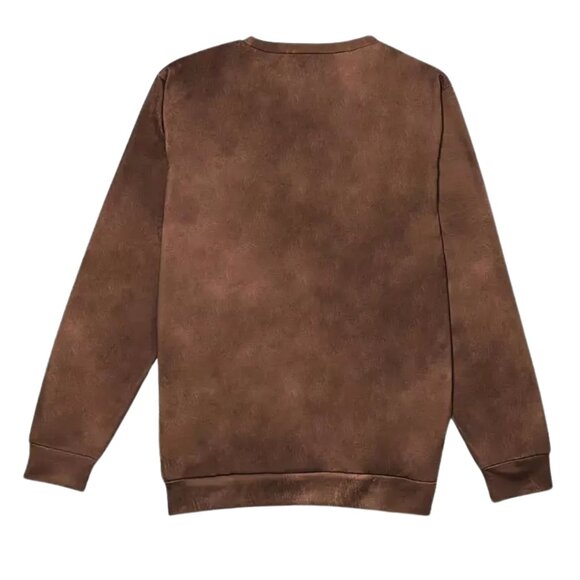 Women's Rustic Western Horse Brown Long Sleeve Crewneck Lightweight Sweater - Picture 3 of 6